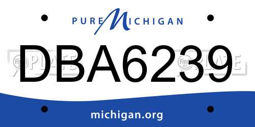DBA6239 Michigan License Plate