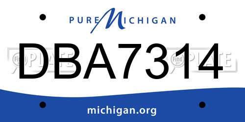 DBA7314 Michigan License Plate