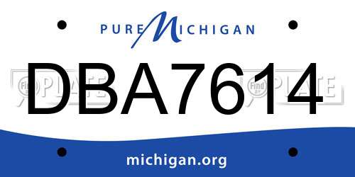 DBA7614 Michigan License Plate