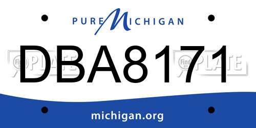 DBA8171 Michigan License Plate