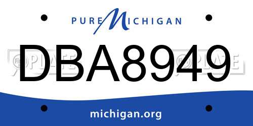 DBA8949 Michigan License Plate