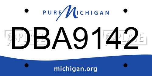 DBA9142 Michigan License Plate