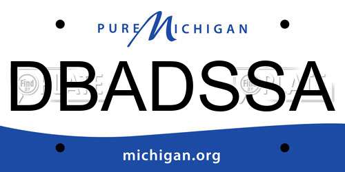DBADSSA Michigan License Plate