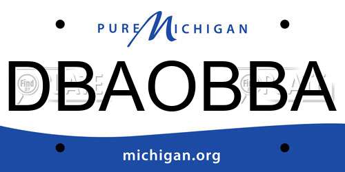 DBAOBBA Michigan License Plate