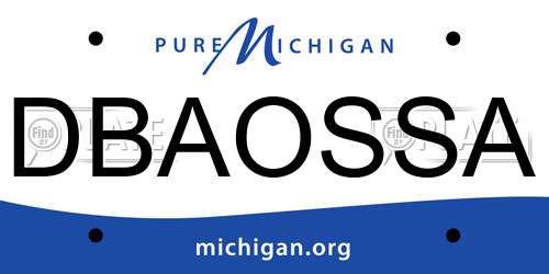 DBAOSSA Michigan License Plate