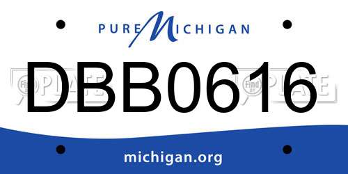 DBB0616 Michigan License Plate