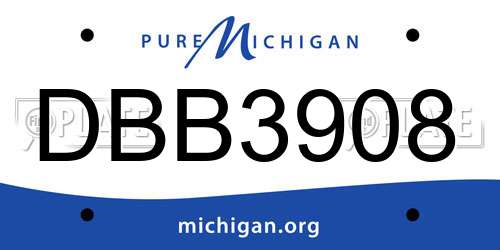 DBB3908 Michigan License Plate