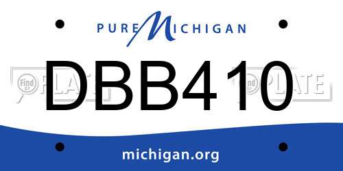 DBB410 Michigan License Plate
