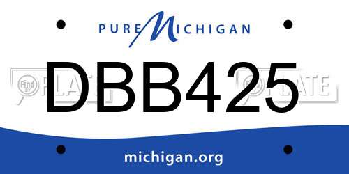 DBB425 Michigan License Plate