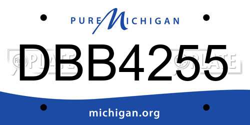 DBB4255 Michigan License Plate