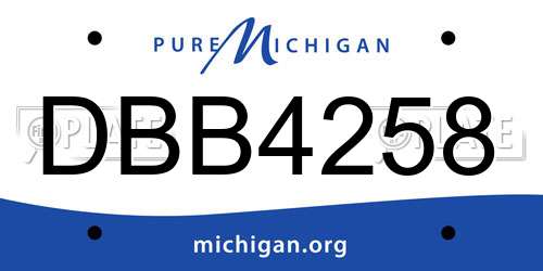 DBB4258 Michigan License Plate