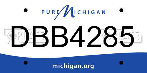 DBB4285 Michigan License Plate