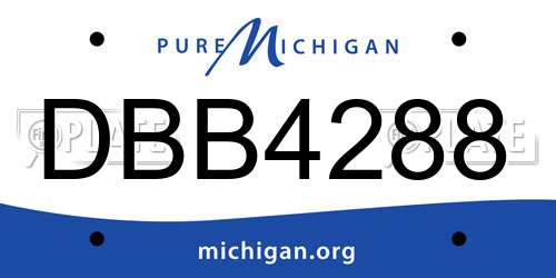 DBB4288 Michigan License Plate