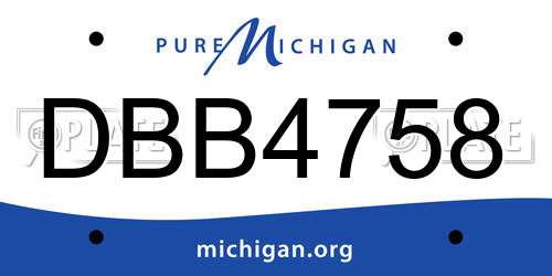 DBB4758 Michigan License Plate