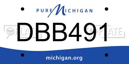 DBB491 Michigan License Plate
