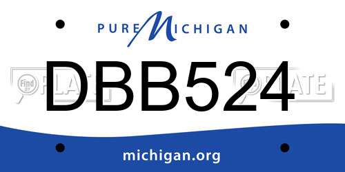 DBB524 Michigan License Plate