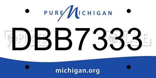 DBB7333 Michigan License Plate