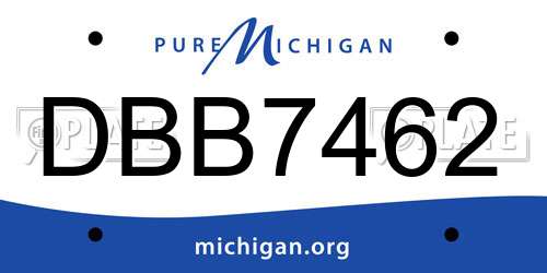 DBB7462 Michigan License Plate