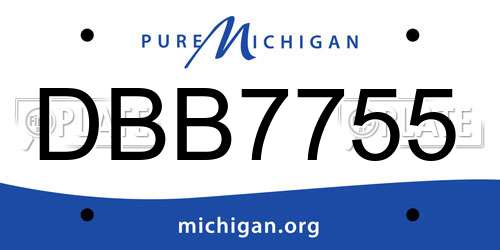 DBB7755 Michigan License Plate
