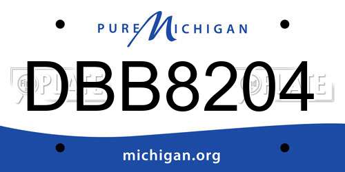 DBB8204 Michigan License Plate