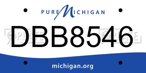 DBB8546 Michigan License Plate