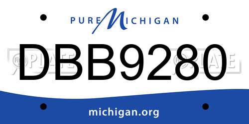 DBB9280 Michigan License Plate