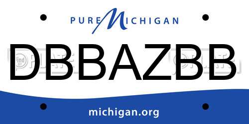 DBBAZBB Michigan License Plate