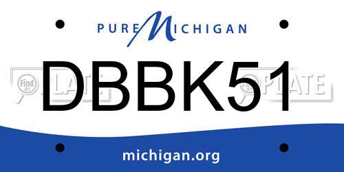 DBBK51 Michigan License Plate