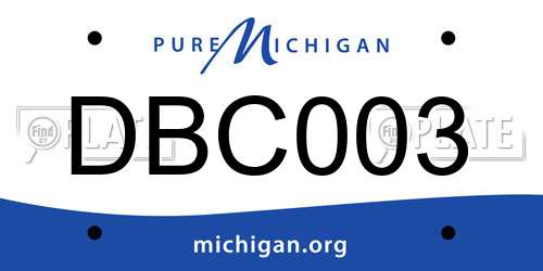 DBC003 Michigan License Plate