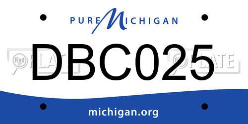 DBC025 Michigan License Plate