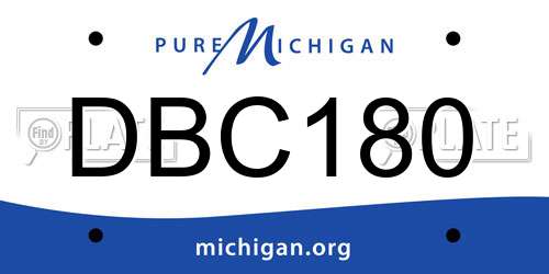 DBC180 Michigan License Plate