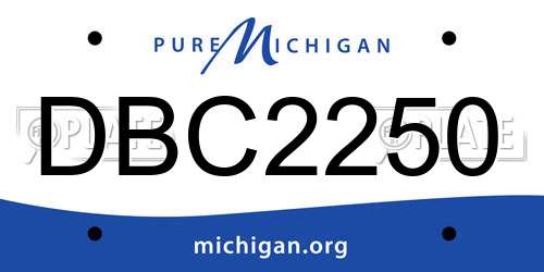 DBC2250 Michigan License Plate