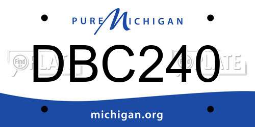 DBC240 Michigan License Plate