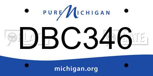 DBC346 Michigan License Plate
