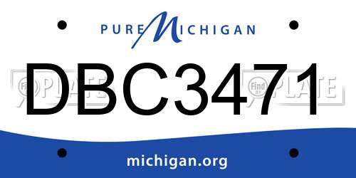 DBC3471 Michigan License Plate
