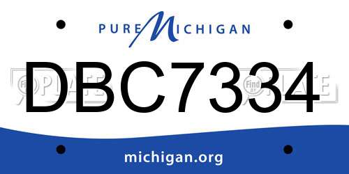 DBC7334 Michigan License Plate
