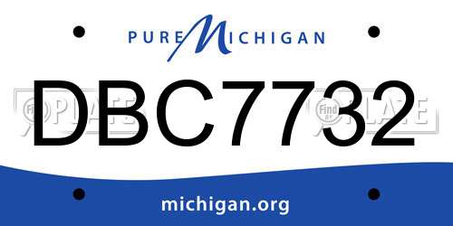 DBC7732 Michigan License Plate