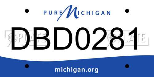 DBD0281 Michigan License Plate