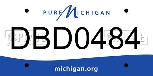 DBD0484 Michigan License Plate