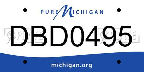 DBD0495 Michigan License Plate