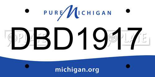 DBD1917 Michigan License Plate
