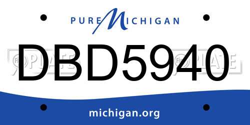 DBD5940 Michigan License Plate