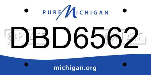 DBD6562 Michigan License Plate