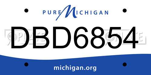 DBD6854 Michigan License Plate