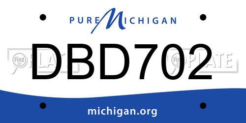 DBD702 Michigan License Plate