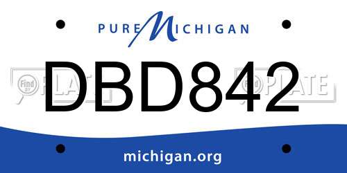 DBD842 Michigan License Plate