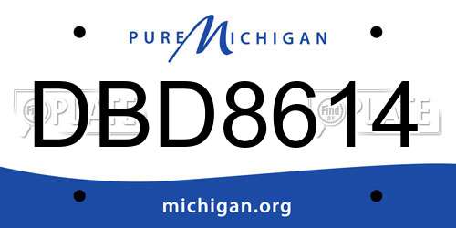 DBD8614 Michigan License Plate