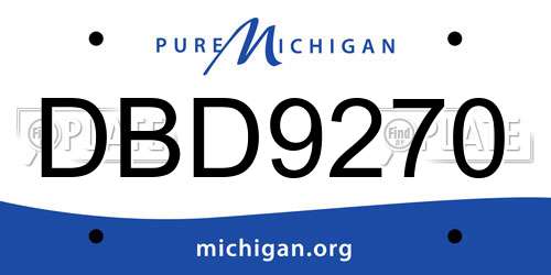 DBD9270 Michigan License Plate