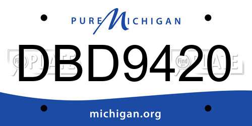 DBD9420 Michigan License Plate