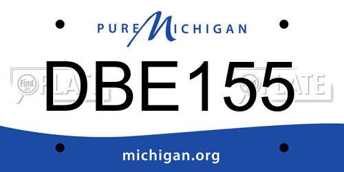 DBE155 Michigan License Plate